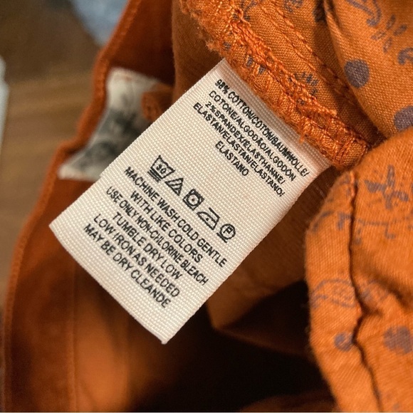 NWOT Free People We The Free Skinny Cotton Corduroy Fired Chestnut Raw Hem Pants - Picture 8 of 8